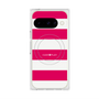 プレミアムスクエアケース with Pixelsnap［ Big Border - Pink ］