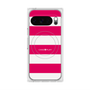 プレミアムスクエアケース with Pixelsnap［ Big Border - Pink ］