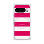 プレミアムスクエアケース with Pixelsnap［ Big Border - Pink ］