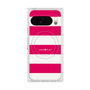 プレミアムスクエアケース with Pixelsnap［ Big Border - Pink ］