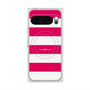プレミアムスクエアケース with Pixelsnap［ Big Border - Pink ］
