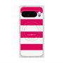 プレミアムスクエアケース with Pixelsnap［ Big Border - Pink ］