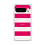 プレミアムスクエアケース with Pixelsnap［ Big Border - Pink ］