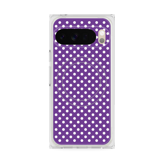 プレミアムスクエアケース with Pixelsnap［ Small Dot - Purple ］