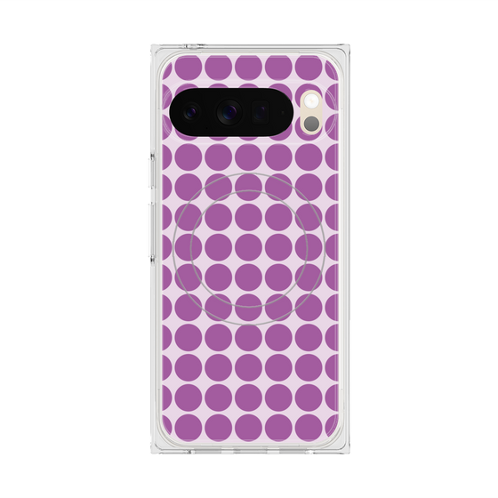 プレミアムスクエアケース with Pixelsnap［ Big Dot - Purple ］