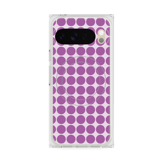 プレミアムスクエアケース with Pixelsnap［ Big Dot - Purple ］