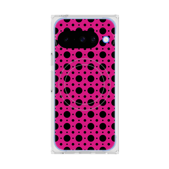 プレミアムスクエアケース with Pixelsnap［ Shower Dot - Pink ］