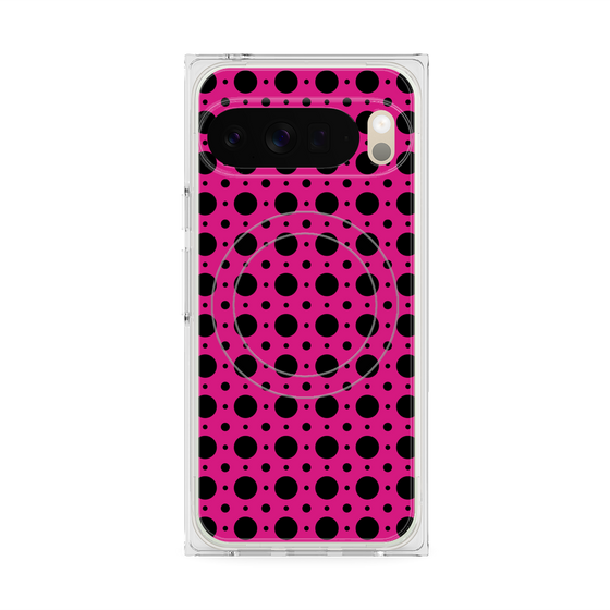プレミアムスクエアケース with Pixelsnap［ Shower Dot - Pink ］