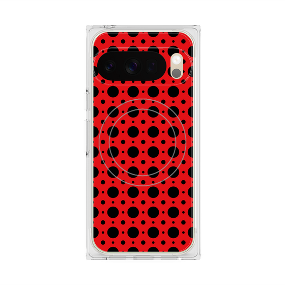 プレミアムスクエアケース with Pixelsnap［ Shower Dot - Red ］