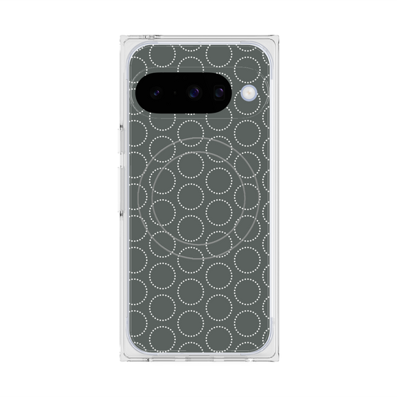 プレミアムスクエアケース with Pixelsnap［ Dot Circle - Gray ］