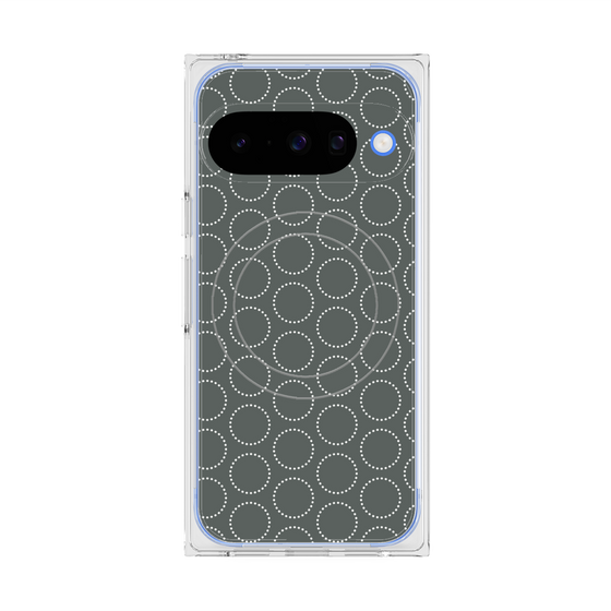 プレミアムスクエアケース with Pixelsnap［ Dot Circle - Gray ］
