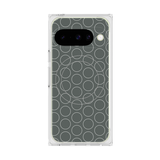 プレミアムスクエアケース with Pixelsnap［ Dot Circle - Gray ］