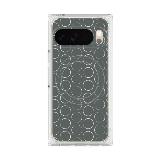 プレミアムスクエアケース with Pixelsnap［ Dot Circle - Gray ］
