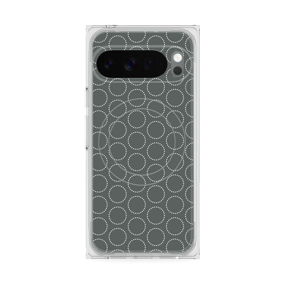 プレミアムスクエアケース with Pixelsnap［ Dot Circle - Gray ］