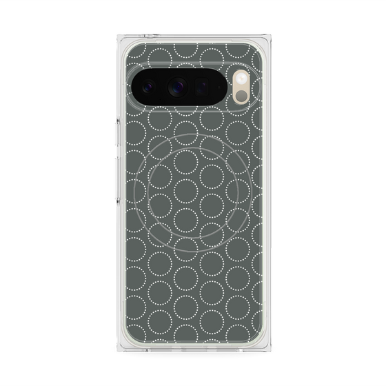 プレミアムスクエアケース with Pixelsnap［ Dot Circle - Gray ］