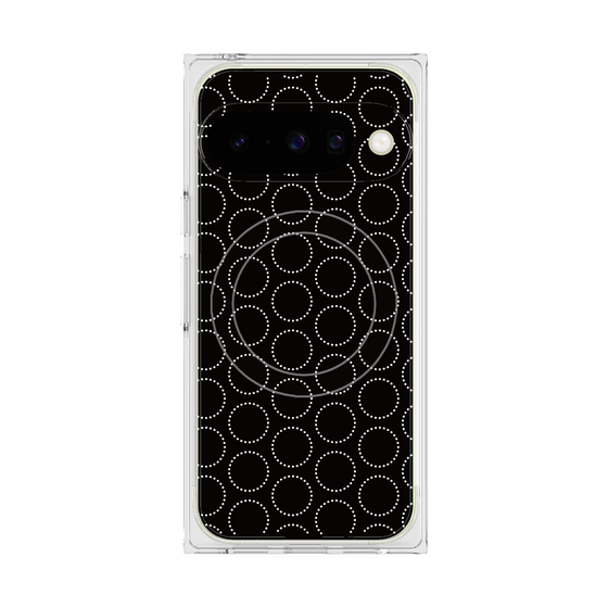 プレミアムスクエアケース with Pixelsnap［ Dot Circle - Black ］