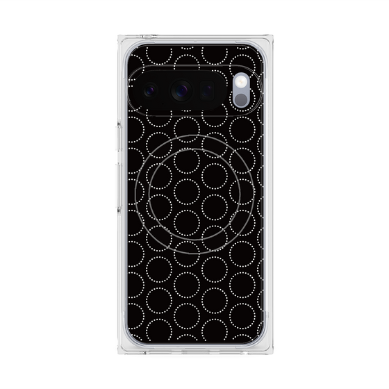 プレミアムスクエアケース with Pixelsnap［ Dot Circle - Black ］