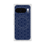 プレミアムスクエアケース with Pixelsnap［ Dot Circle - Navy ］