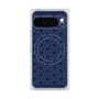 プレミアムスクエアケース with Pixelsnap［ Dot Circle - Navy ］