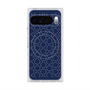 プレミアムスクエアケース with Pixelsnap［ Dot Circle - Navy ］