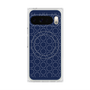 プレミアムスクエアケース with Pixelsnap［ Dot Circle - Navy ］