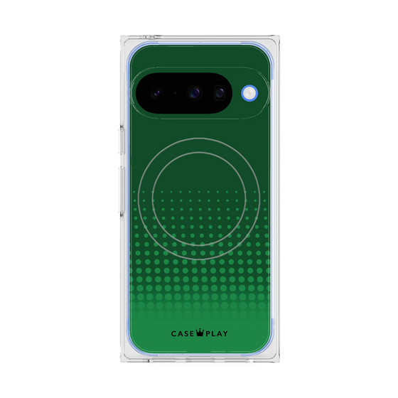 プレミアムスクエアケース with Pixelsnap［ Dot Gradation - Green ］