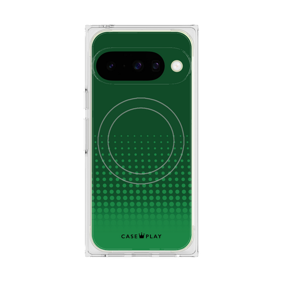 プレミアムスクエアケース with Pixelsnap［ Dot Gradation - Green ］