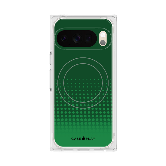 プレミアムスクエアケース with Pixelsnap［ Dot Gradation - Green ］