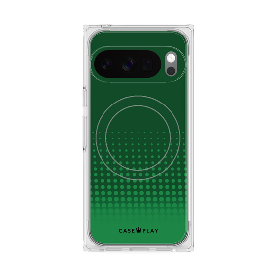 プレミアムスクエアケース with Pixelsnap［ Dot Gradation - Green ］
