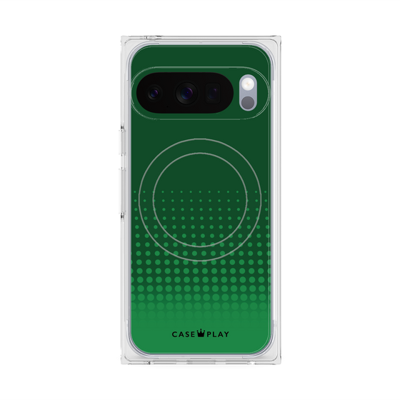 プレミアムスクエアケース with Pixelsnap［ Dot Gradation - Green ］