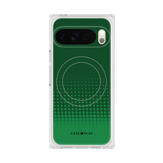プレミアムスクエアケース with Pixelsnap［ Dot Gradation - Green ］