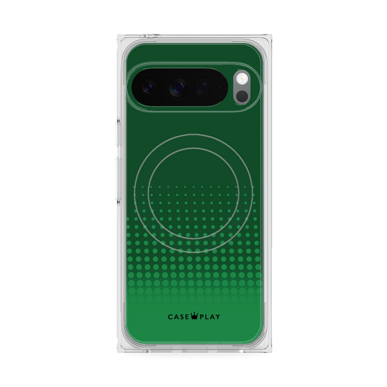 プレミアムスクエアケース with Pixelsnap［ Dot Gradation - Green ］
