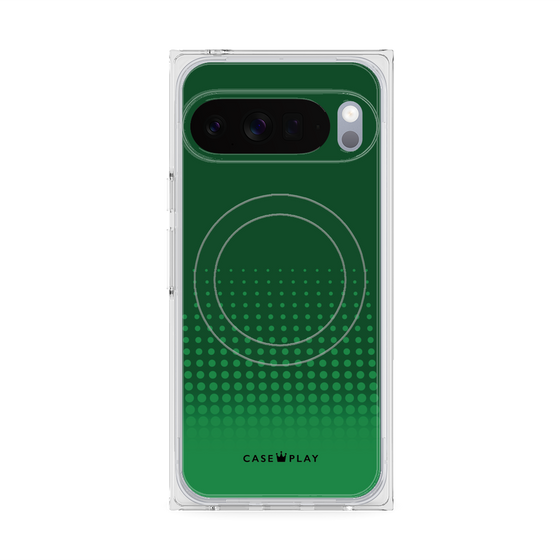 プレミアムスクエアケース with Pixelsnap［ Dot Gradation - Green ］