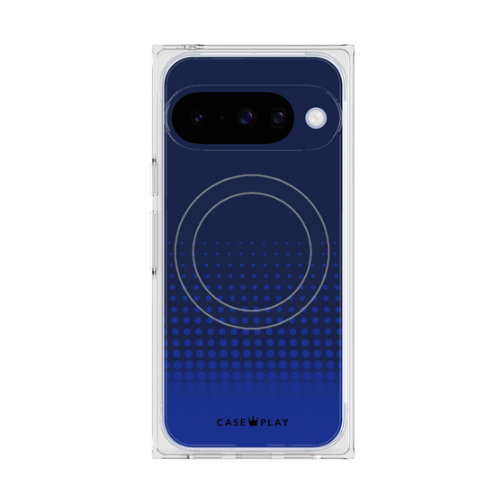 プレミアムスクエアケース with Pixelsnap［ Dot Gradation - Blue ］