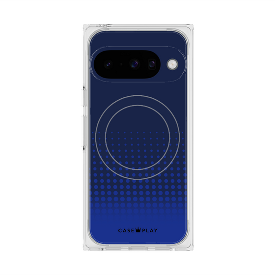 プレミアムスクエアケース with Pixelsnap［ Dot Gradation - Blue ］