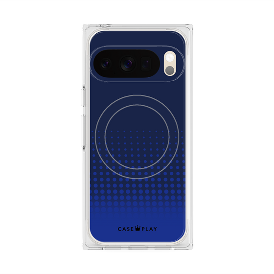 プレミアムスクエアケース with Pixelsnap［ Dot Gradation - Blue ］