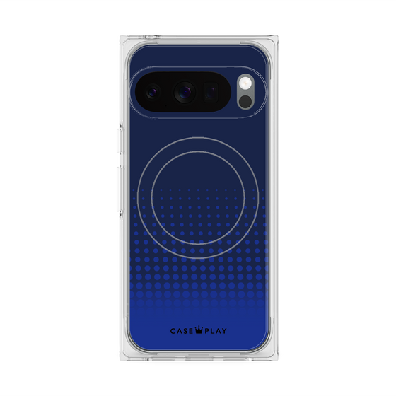 プレミアムスクエアケース with Pixelsnap［ Dot Gradation - Blue ］