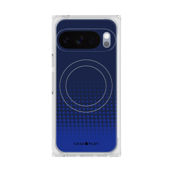 プレミアムスクエアケース with Pixelsnap［ Dot Gradation - Blue ］