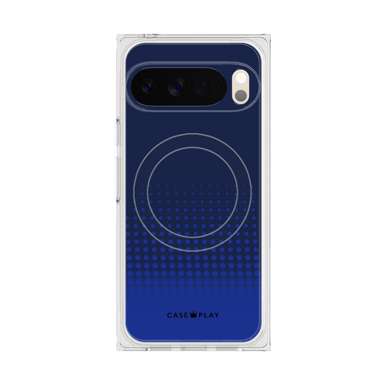 プレミアムスクエアケース with Pixelsnap［ Dot Gradation - Blue ］