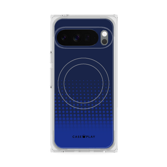プレミアムスクエアケース with Pixelsnap［ Dot Gradation - Blue ］