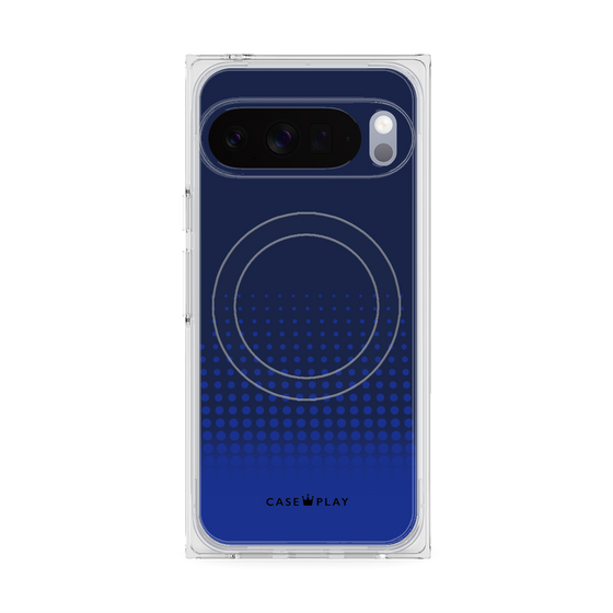プレミアムスクエアケース with Pixelsnap［ Dot Gradation - Blue ］