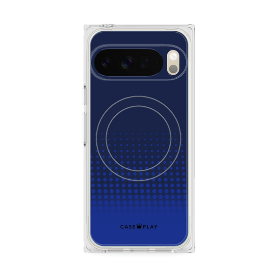 プレミアムスクエアケース with Pixelsnap［ Dot Gradation - Blue ］