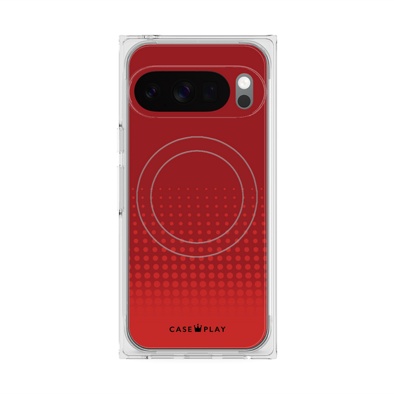 プレミアムスクエアケース with Pixelsnap［ Dot Gradation - Red ］
