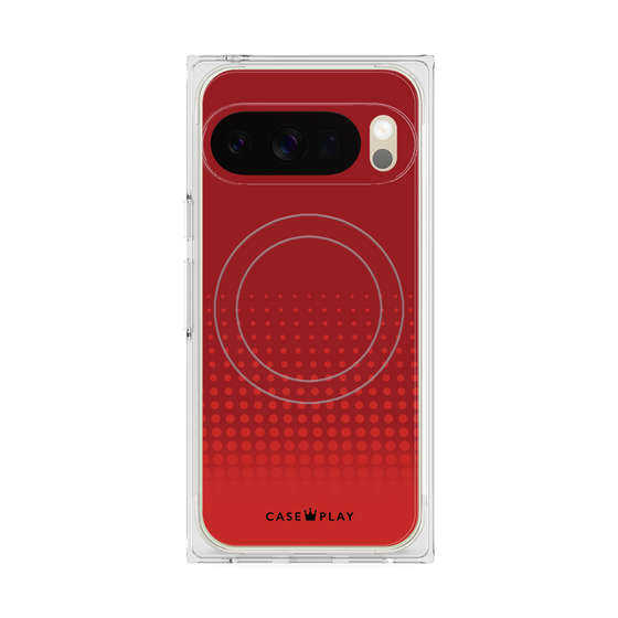 プレミアムスクエアケース with Pixelsnap［ Dot Gradation - Red ］