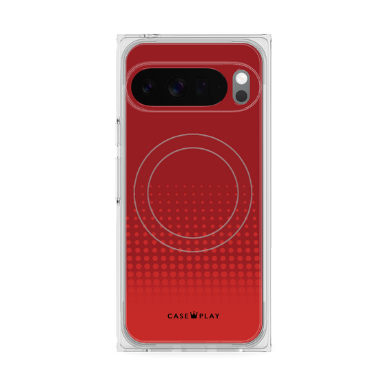 プレミアムスクエアケース with Pixelsnap［ Dot Gradation - Red ］