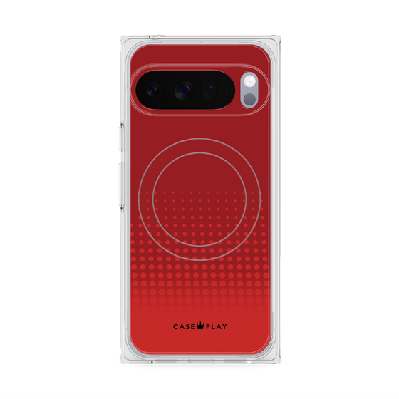プレミアムスクエアケース with Pixelsnap［ Dot Gradation - Red ］