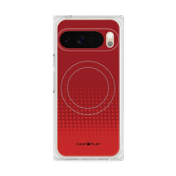 プレミアムスクエアケース with Pixelsnap［ Dot Gradation - Red ］