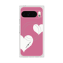 プレミアムスクエアケース with Pixelsnap［ Two Hearts - Pink ］
