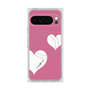 プレミアムスクエアケース with Pixelsnap［ Two Hearts - Pink ］