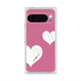 プレミアムスクエアケース with Pixelsnap［ Two Hearts - Pink ］